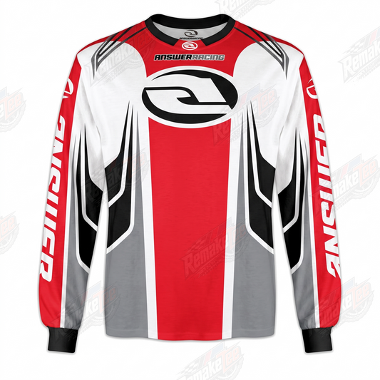 Answer Racing Red White Black vintage BMX racing jersey - product view