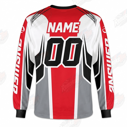 Answer Racing Red White Black vintage BMX racing jersey - alternate product view