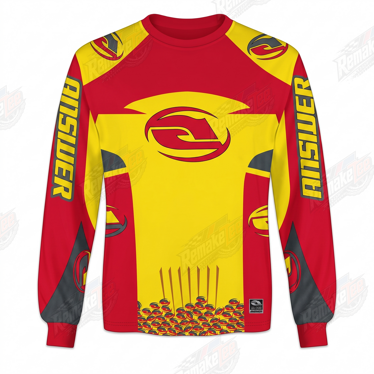 Answer Racing Red Yellow vintage BMX racing jersey - product view