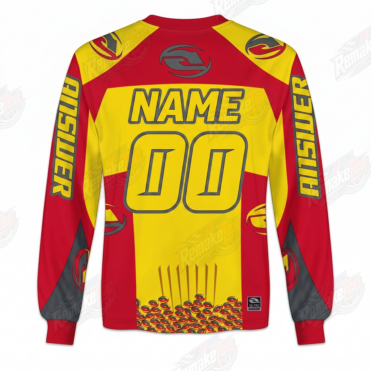 Answer Racing Red Yellow vintage BMX racing jersey - alternate product view