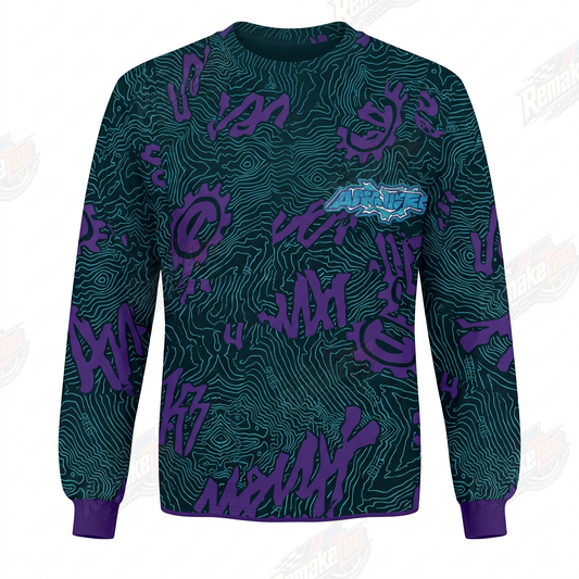 Answer Racing Teal Purple Graffiti Topographic vintage BMX racing jersey - product view