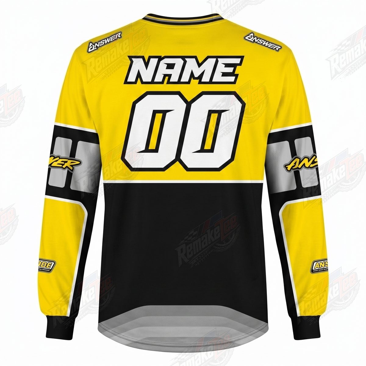 Answer Racing Yellow Black Split vintage BMX racing jersey - alternate product view