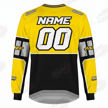 Answer Racing Yellow Black Split vintage BMX racing jersey - alternate product view