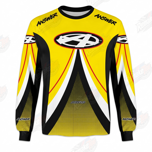 Answer Racing Yellow Black V-Line vintage BMX racing jersey - product view