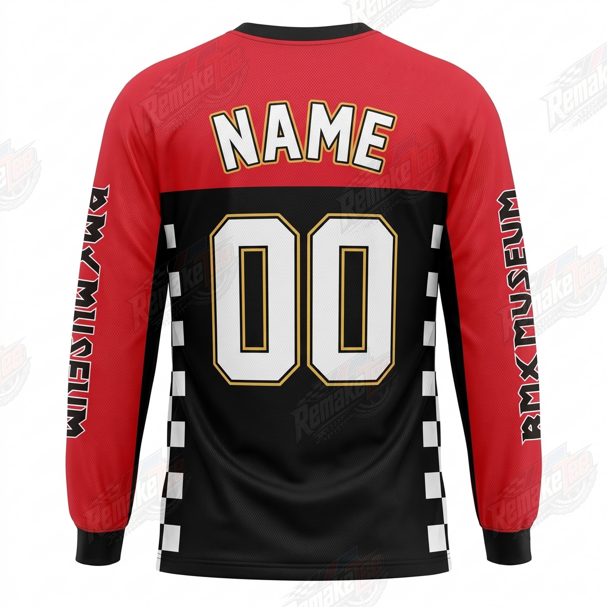 BMX Museum Red Black vintage BMX racing jersey - alternate product view