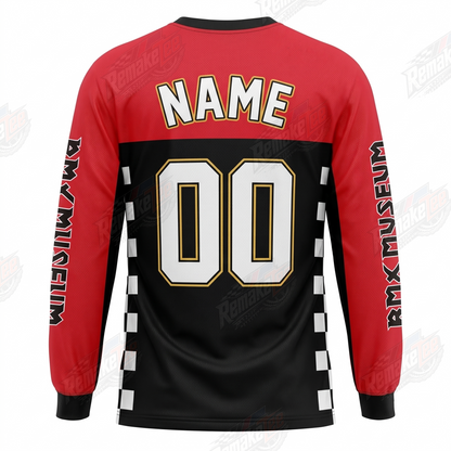 BMX Museum Red Black vintage BMX racing jersey - alternate product view