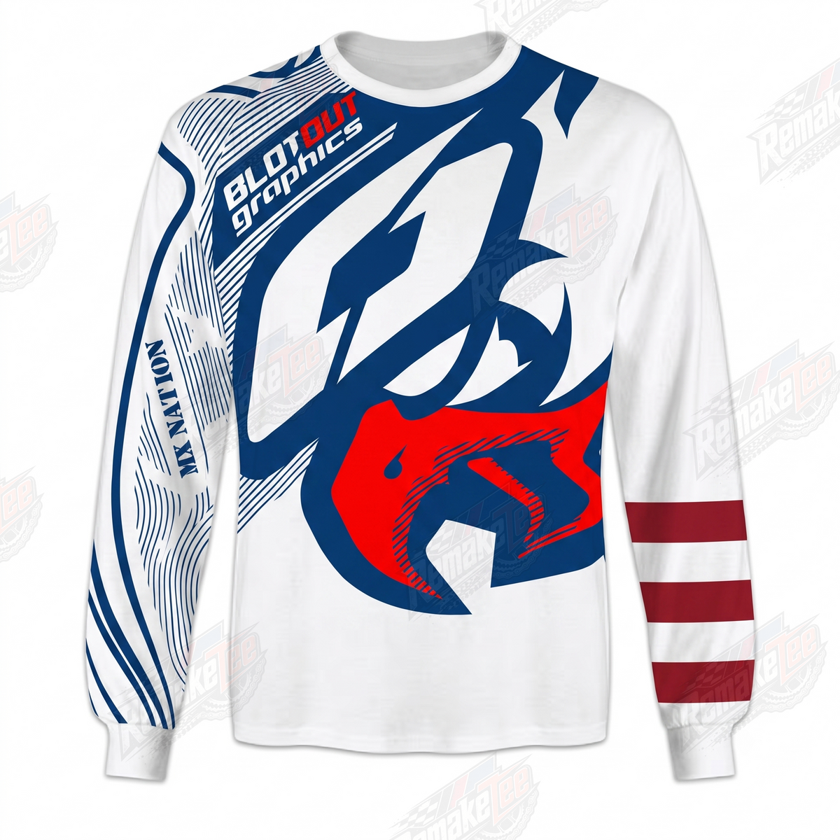 BMX Nation Blot Out Graphics vintage racing jersey - product view