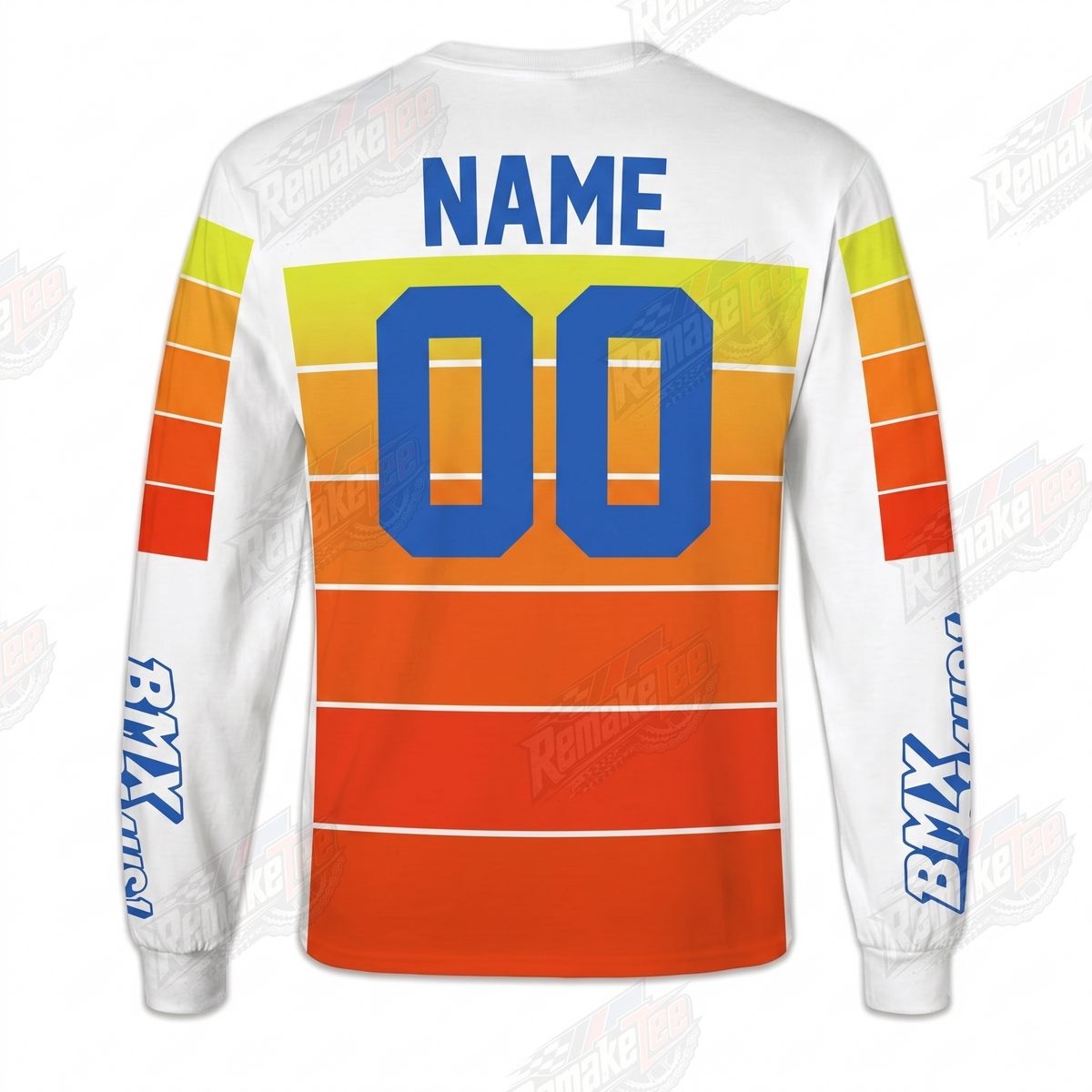 BMX Plus Retro Orange Rainbow Stripes vintage racing jersey - alternate product view