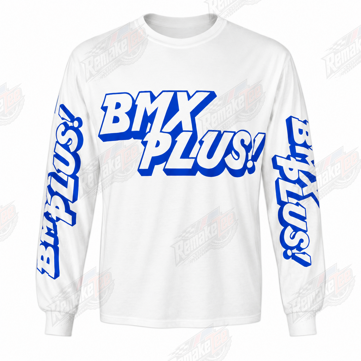 BMX Plus White Blue vintage racing jersey - product view