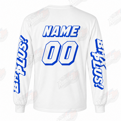 BMX Plus White Blue vintage racing jersey - alternate product view