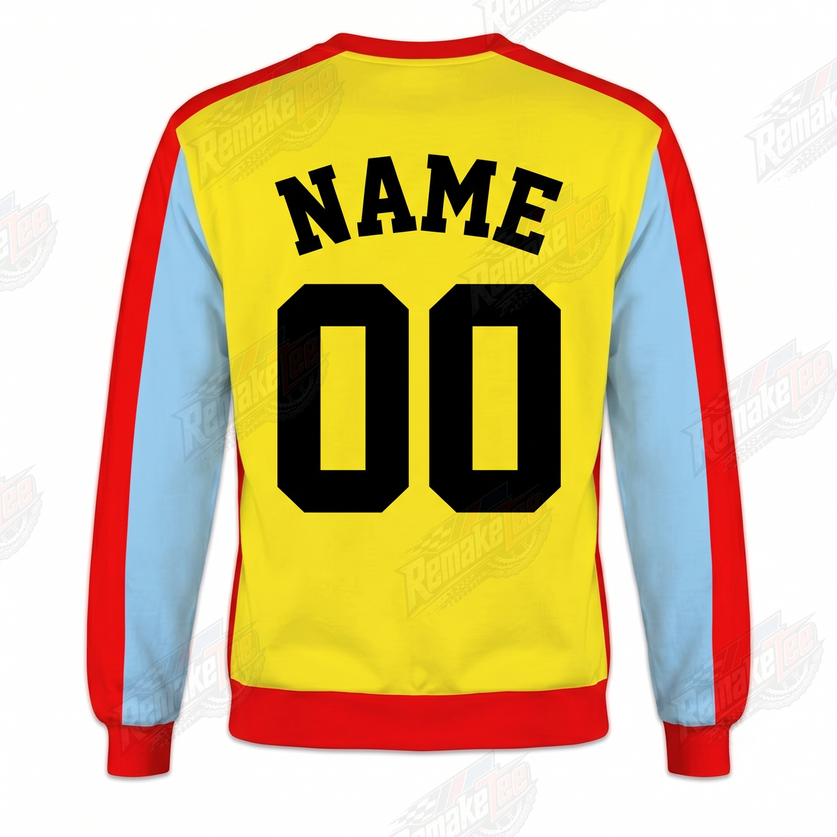 BMX Stunt Rider Yellow Red Blue vintage BMX racing jersey - back view