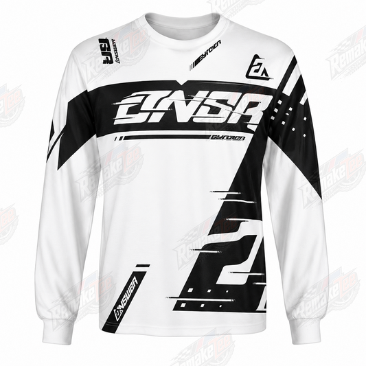BNSR Surfer Black White vintage BMX racing jersey - product view