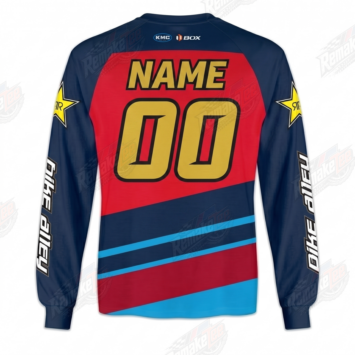 Bike Alley Red Navy vintage BMX racing jersey - alternate product view