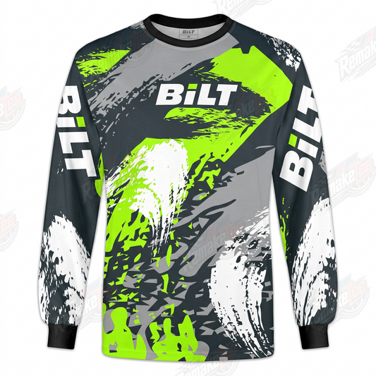 Bilt Green Black White vintage BMX racing jersey - product view