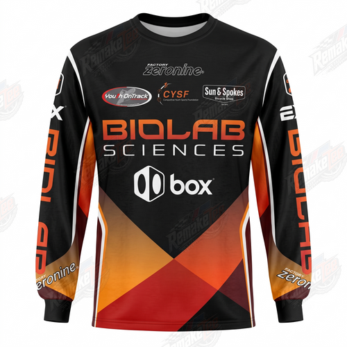 Biolab Sciences Black Orange vintage BMX racing jersey - product view