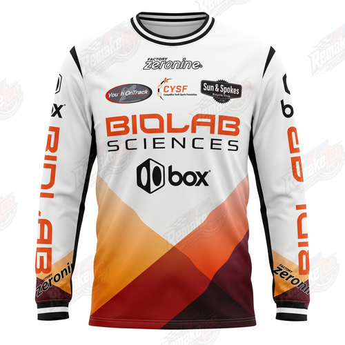 Biolab Sciences White Orange vintage BMX racing jersey - product view