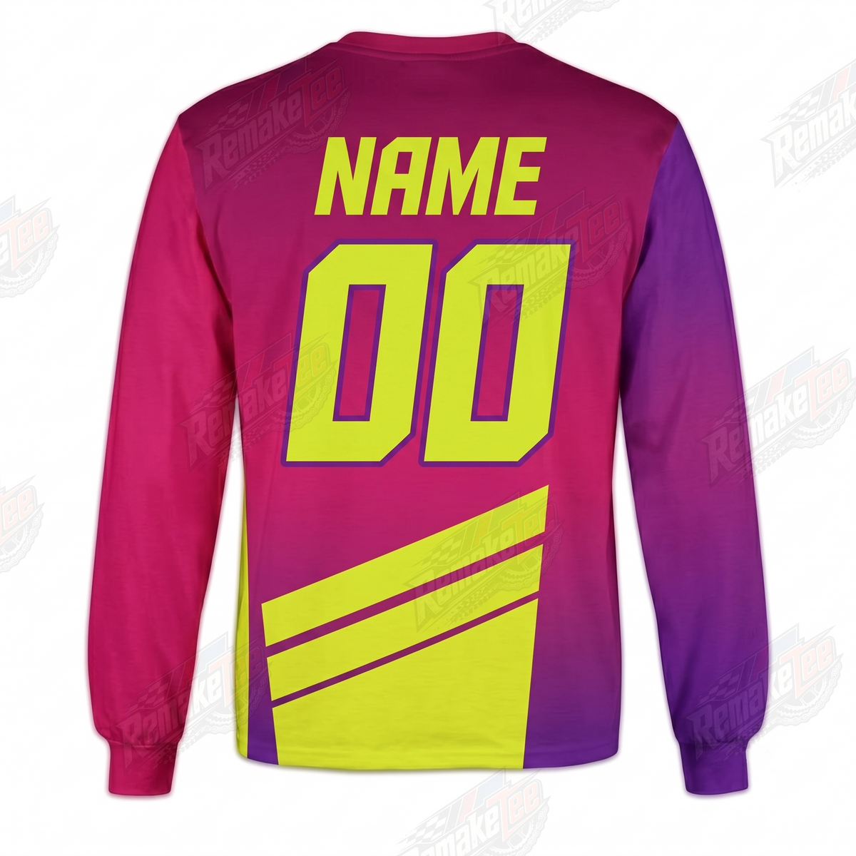 Blot Out Graphics Pink Yellow vintage BMX racing jersey - alternate product view