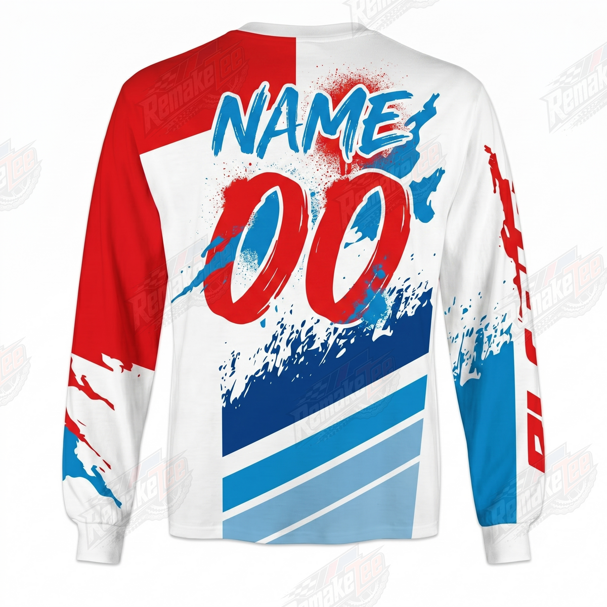 Blot Out Graphics Red White Blue vintage BMX racing jersey - alternate product view