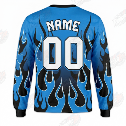 Blue Tribal Flame vintage VMX racing jersey - alternate product view