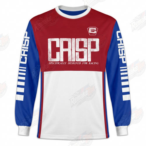 CRISP Racing Red Blue White vintage BMX racing jersey - product view
