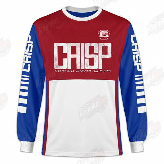 CRISP Racing Red Blue White vintage BMX racing jersey - product view