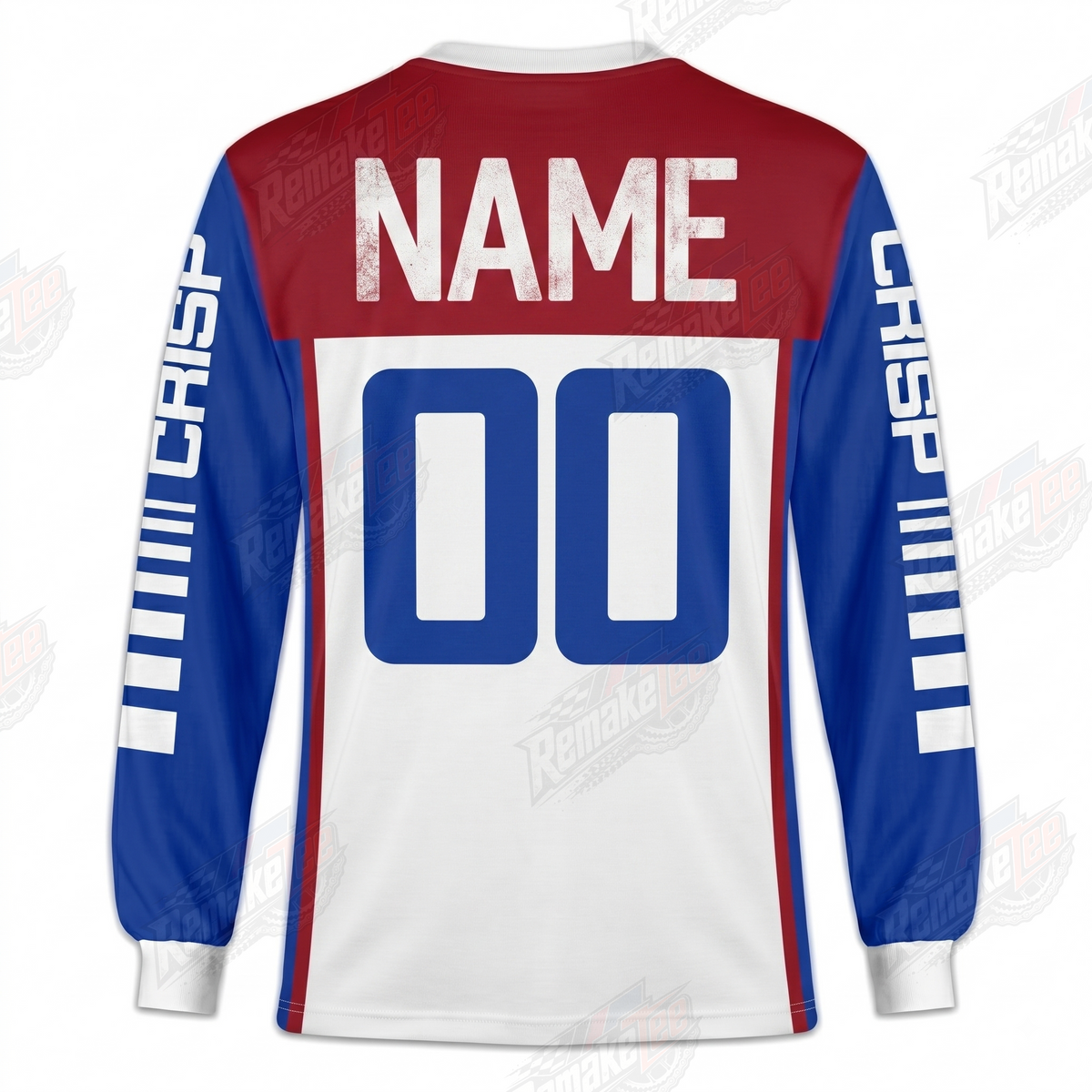 CRISP Racing Red Blue White vintage BMX racing jersey - alternate product view