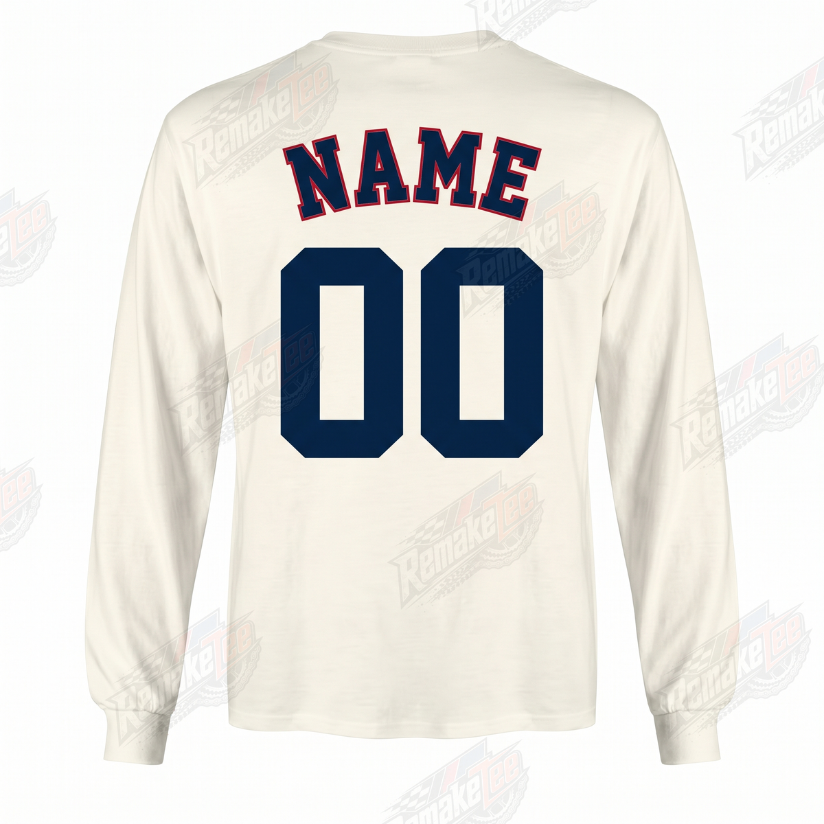 CW Cycles Cream Red Stripe vintage BMX racing jersey - back view