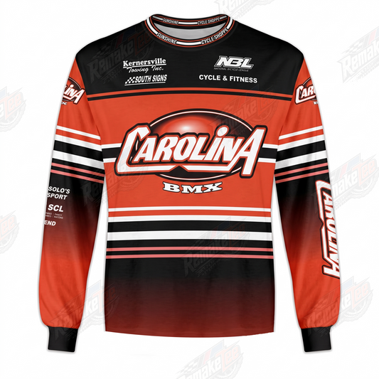 Carolina BMX Orange Black vintage racing jersey - product view