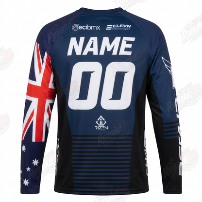 Chase ECIBMX Australia Navy vintage BMX racing jersey - alternate product view