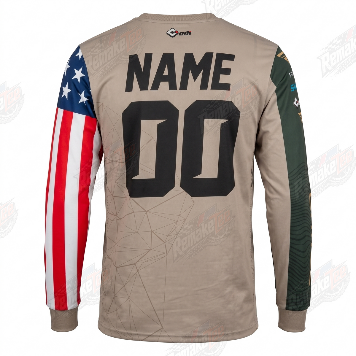 Chase Store USA Flag Tan vintage BMX racing jersey - alternate product view