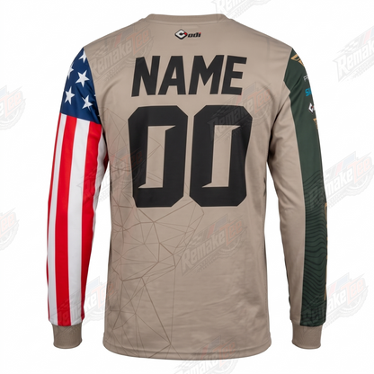 Chase Store USA Flag Tan vintage BMX racing jersey - alternate product view