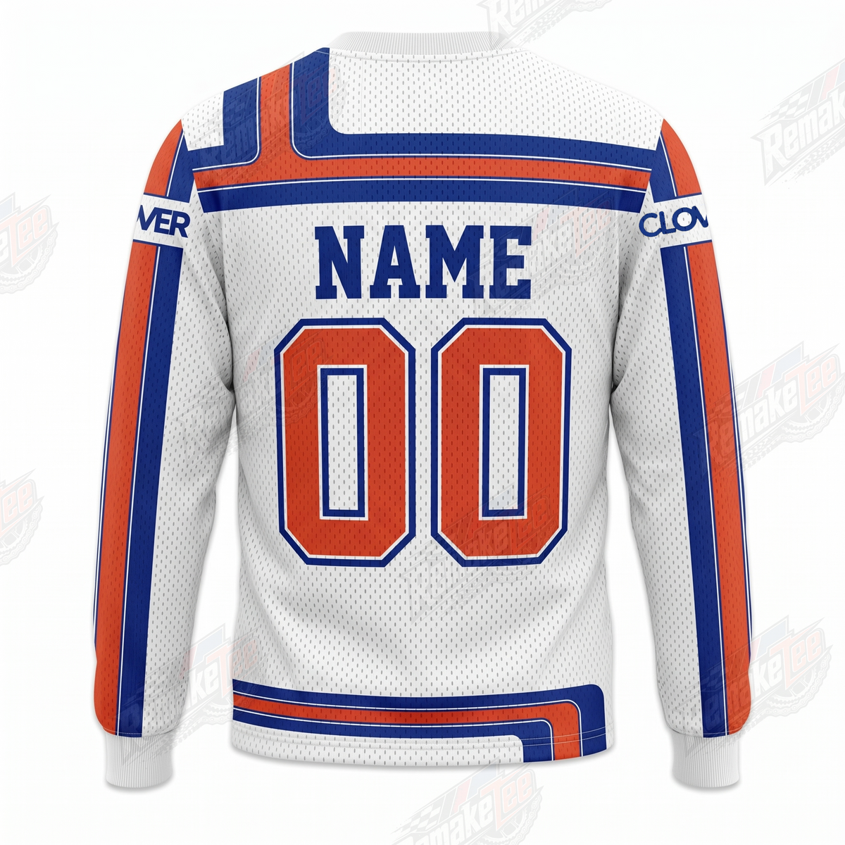 Clover Yamaha Orange Blue vintage VMX racing jersey - back product view
