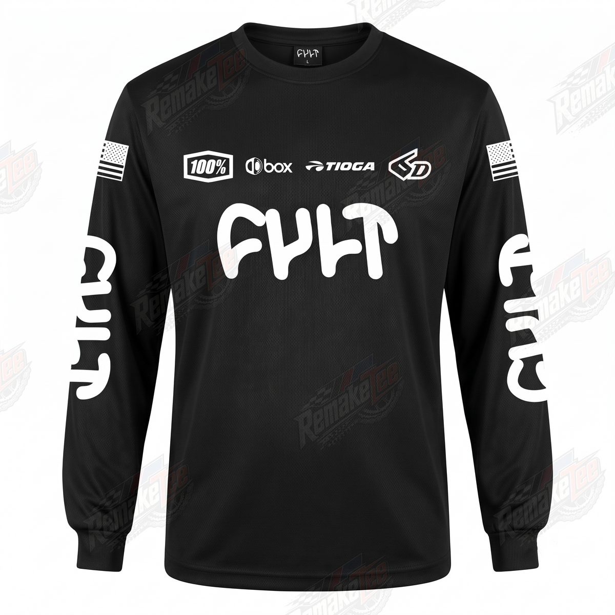 Cult Black vintage BMX racing jersey - product view