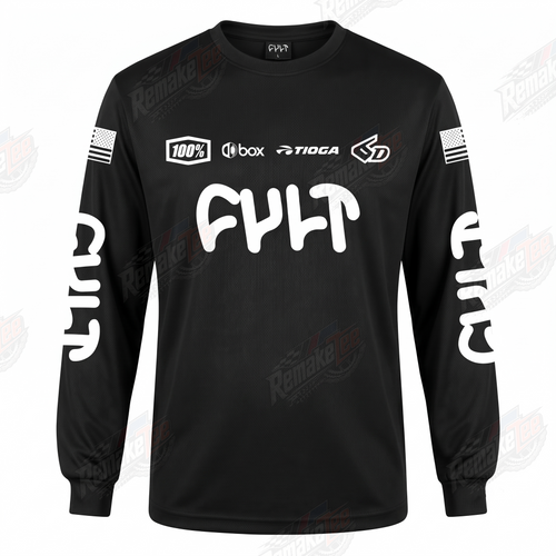 Cult Black vintage BMX racing jersey - product view