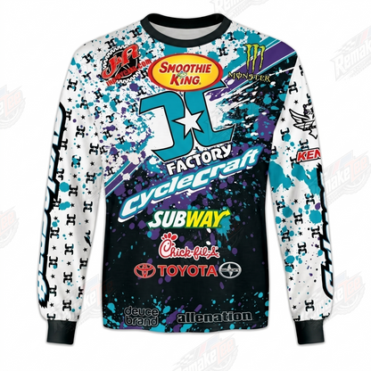 Cyclecraft Factory Racing Turquoise White vintage BMX racing jersey - product view
