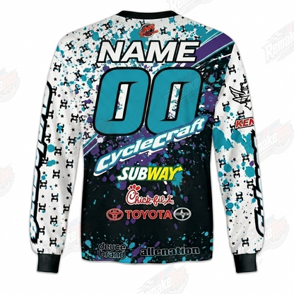 Cyclecraft Factory Racing Turquoise White vintage BMX racing jersey - alternate product view