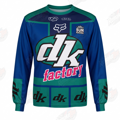 DK Factory Green vintage BMX racing jersey - product view