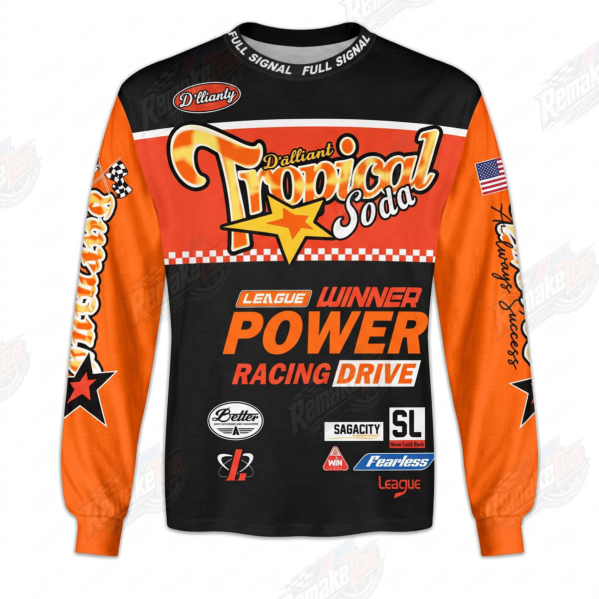 D’alliant Tropical Soda Power Racing Drive vintage VMX racing jersey - product view