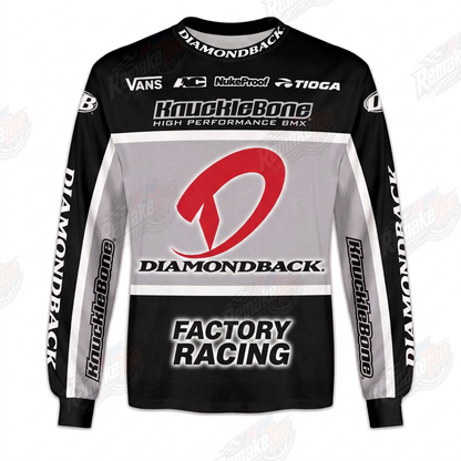 Diamondback Factory Racing Black Gray vintage BMX racing jersey - product view