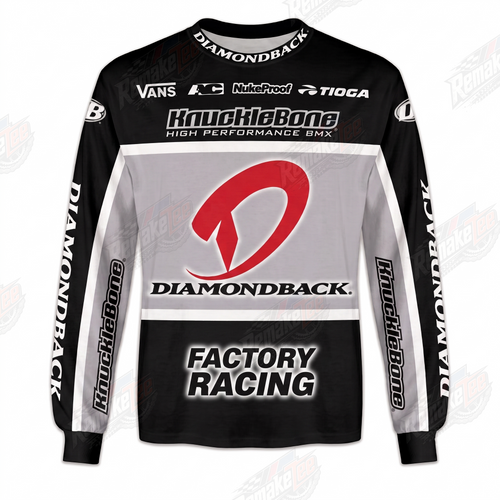 Diamondback Factory Racing Black Gray vintage BMX racing jersey - product view