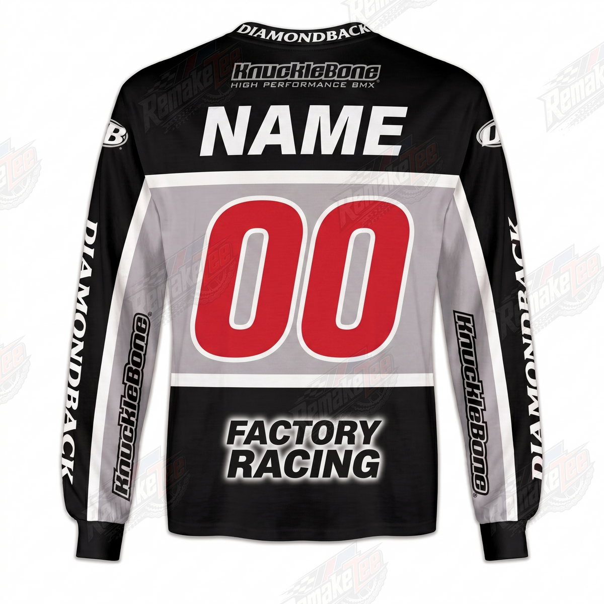 Diamondback Factory Racing Black Gray vintage BMX racing jersey - alternate product view