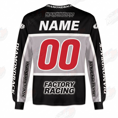 Diamondback Factory Racing Black Gray vintage BMX racing jersey - alternate product view