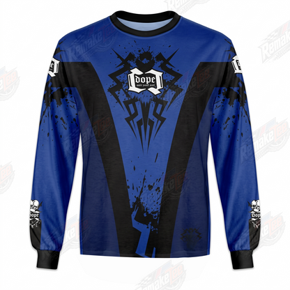 Dope Blue Black Tribal vintage BMX racing jersey - product view