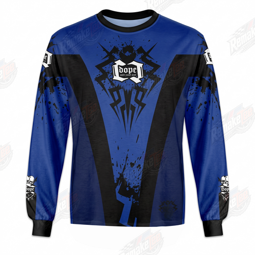 Dope Blue Black Tribal vintage BMX racing jersey - product view