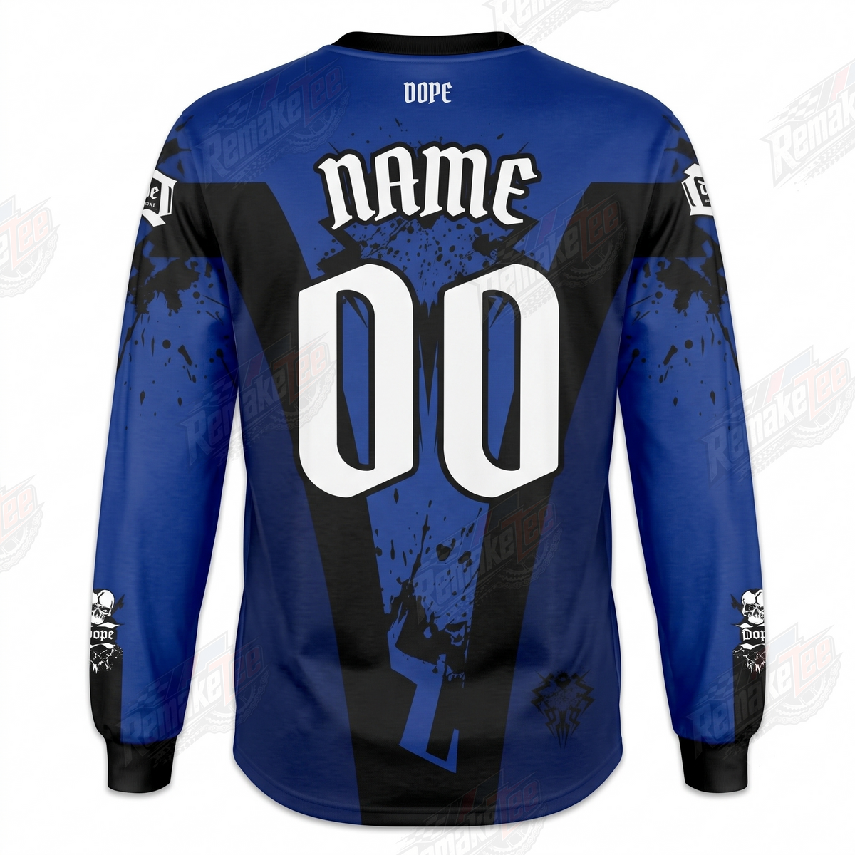 Dope Blue Black Tribal vintage BMX racing jersey - alternate product view