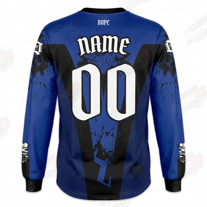 Dope Blue Black Tribal vintage BMX racing jersey - alternate product view
