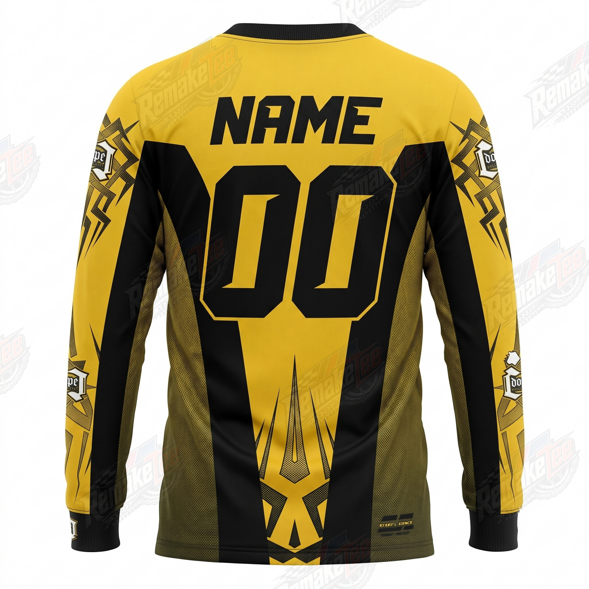 Dope Yellow Black Tribal vintage BMX racing jersey - alternate product view