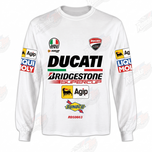 Ducati Bridgestone White vintage VMX racing jersey - product view