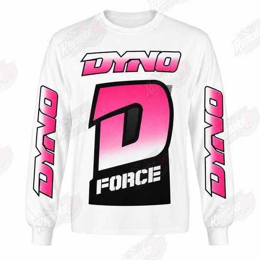Dyno D-Force White Pink Black vintage BMX racing jersey - product view