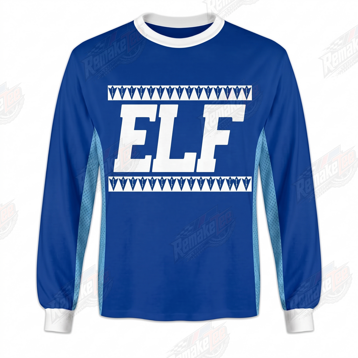ELF Blue vintage BMX racing jersey - front product view